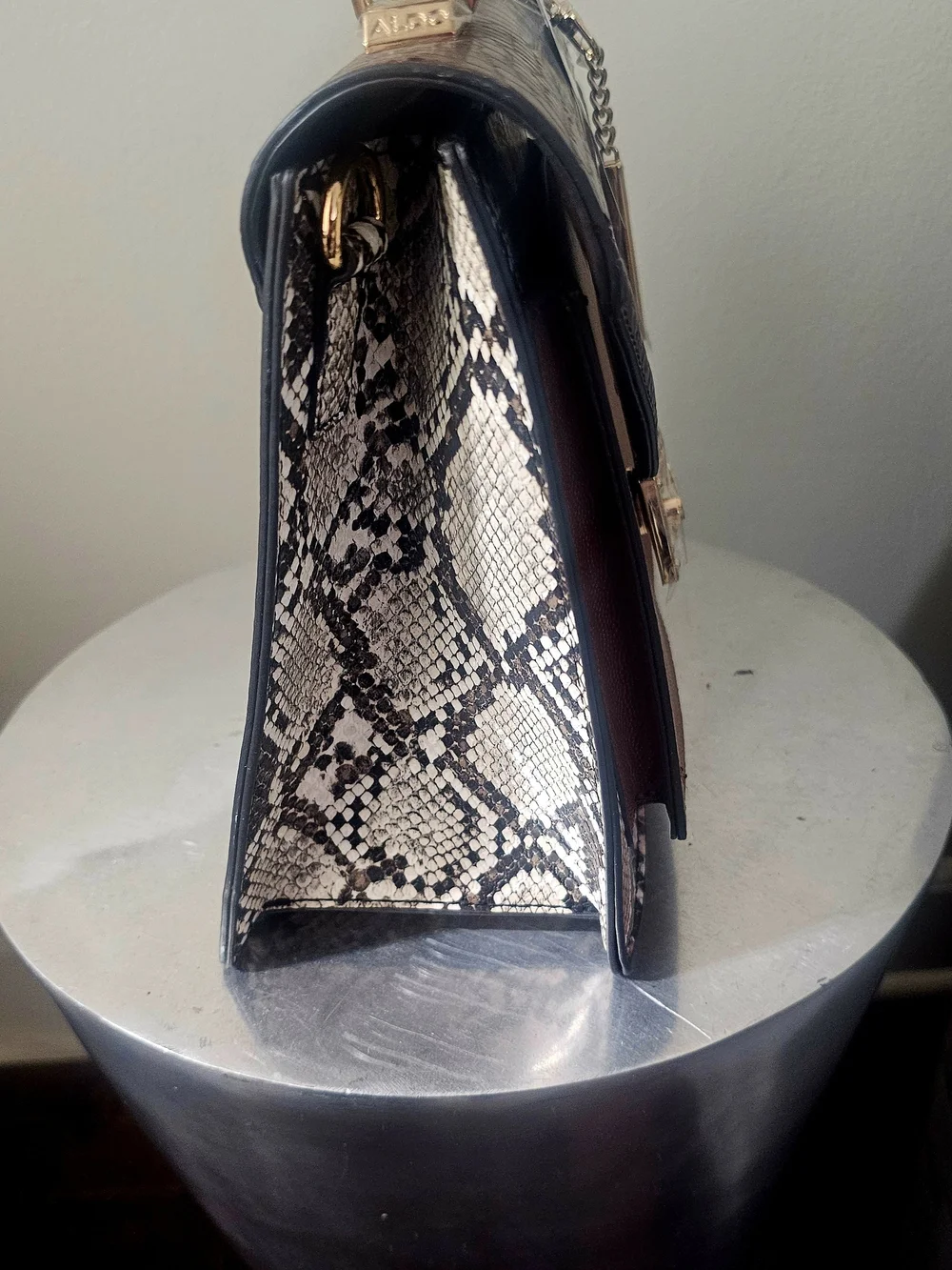 ALDO Lailarea Satchel Bag NWT Brown Croc & Snake Print Top Handle Crossbody